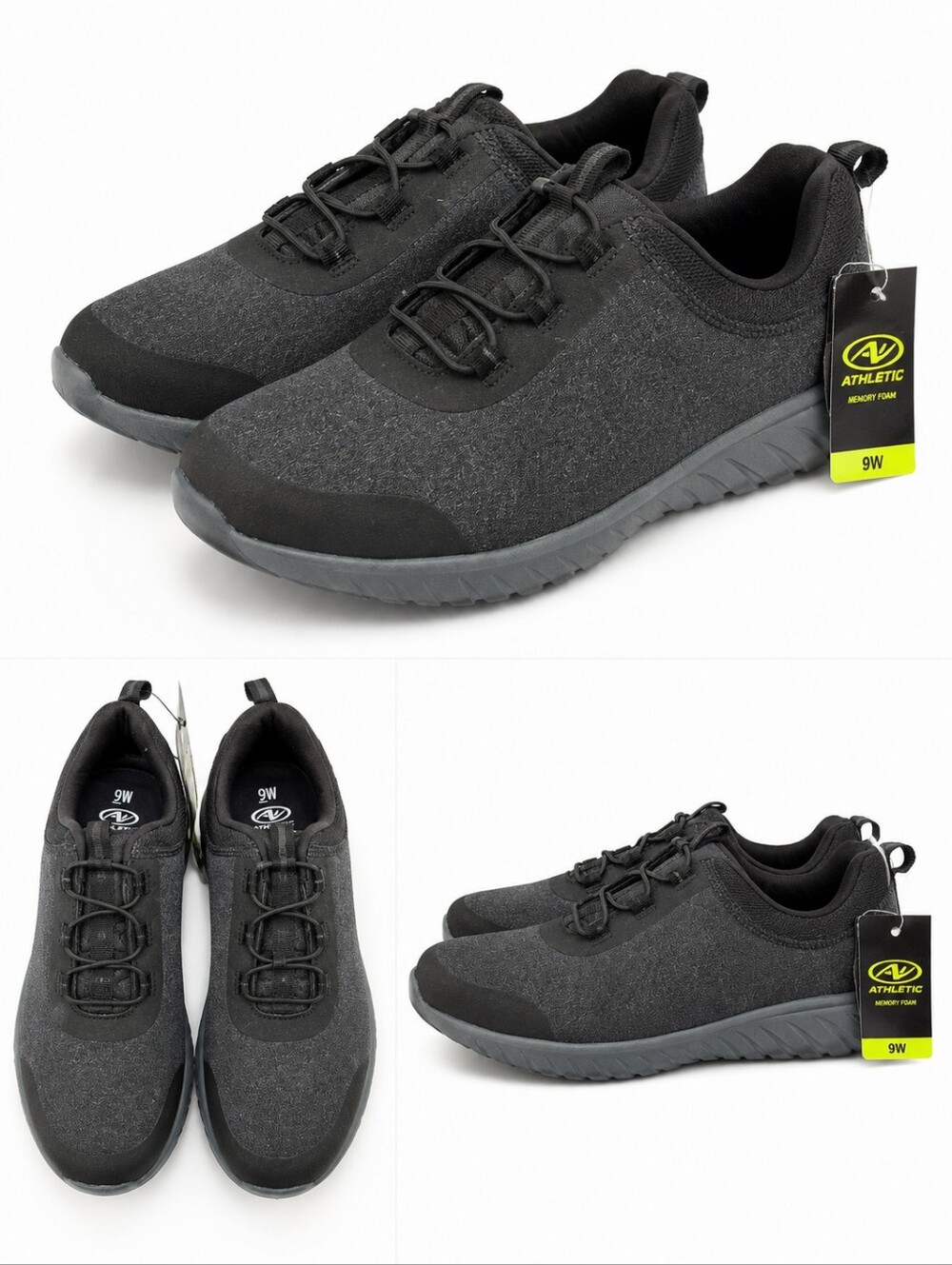 Athletic Works Men's Charcoal and Black Athletic Sneakers